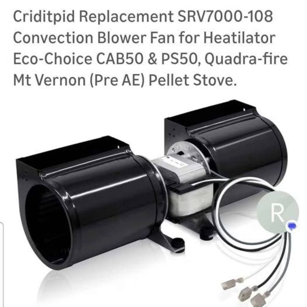 New... Criditpid SRV7000-108 Convection Blower Fan for Heatilator Eco-Choice CAB